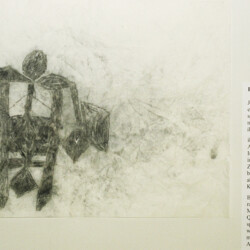 Kinderbild und Pressefoto von der Ausstellung im Museum Sztuki