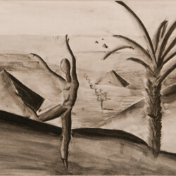 Surreale Landschaft mit Tänzerin