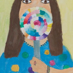 Kind mit Riesenlutscher