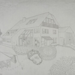 Perspektive mit 2 Fluchtpunkten: Einfamilienhaus