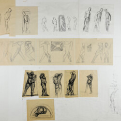 Personen: Entwürfe für Plastiken, Bildhauerzeichnungen
