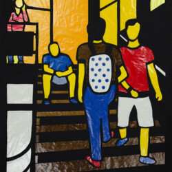 Die Schillertreppe als Scherenschnitt