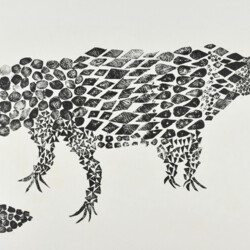 Kartonstempel: Echse