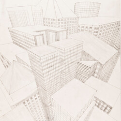 Geometrische Zeichnung mit Lineal