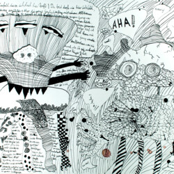 Zwei Kritzelmonster erzählen sich was