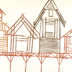 Kartonkantendruck - Pfahlbauten