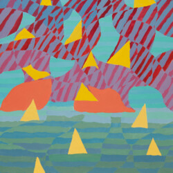 Pop-Art-Stoffmuster mit Segelbooten