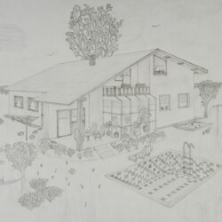 Perspektive mit 2 Fluchtpunkten: Einfamilienhaus