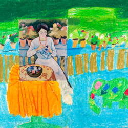 Macke: Weiterführung einer Kunstpostkarte