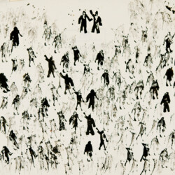 Kartonstempel: Menschenmenge