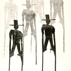 Kartondruck - Stelzenmänner