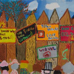 Anzeigen auf einem Bauzaun