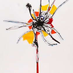 Tusche-Blastechnik: Spielfigur