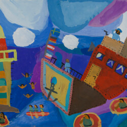 Schiffskatastophe: Ein Schiff sinkt