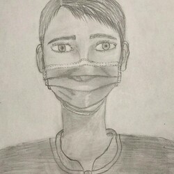 Selbstpotrait mit Maske