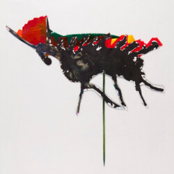 Tusche-Blastechnik: Spielfigur