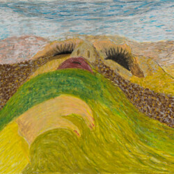 Hausner: Hügelige Landschaft mit Gesicht