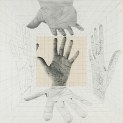 Surrealer Raum mit Händen