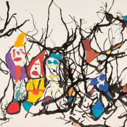 Tusche-Blastechnik: "Wurzelgeister" 