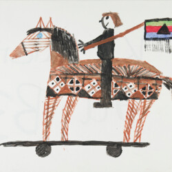 Kartonkantendruck: Reiter