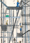Auf dem Baugerüst
