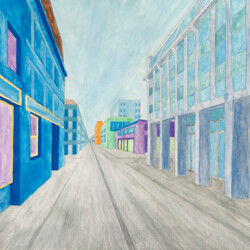 Zentralperspektive: Straßenschlucht