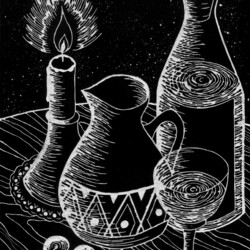 Stillleben mit Kerze