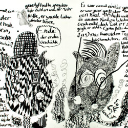 Zwei Kritzelmonster erzählen sich was