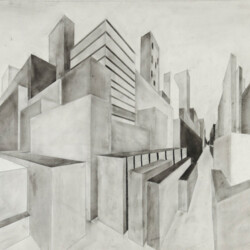 Perspektive mit 2 Fluchtpunkten: Hochhäuser