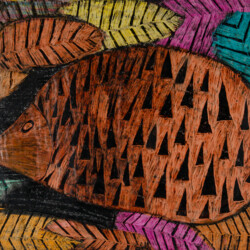 Wachskreide-Auskratztechnik: Igel