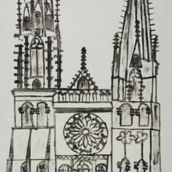 Kartonkantendruck: Gotische Kathedrale