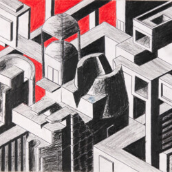 Grundriss-Schrägbild: Stadt der Zukunft