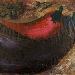 Stillleben: Aubergine und Paprika