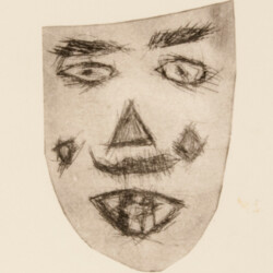 In Form geschnittenes Motiv: Maske