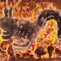 Herbst: Tier versteckt sich im Laub