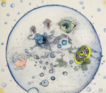 Blick durch ein Mikroskop