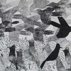 Kartonstempel: Tierschwarm - Vögel