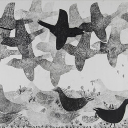 Kartonstempel: Tierschwarm - Vögel