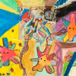 Miró: Weiterführung einer Kunstpostkarte