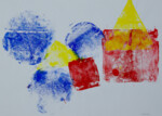 Formen in Rot, Blau und Gelb