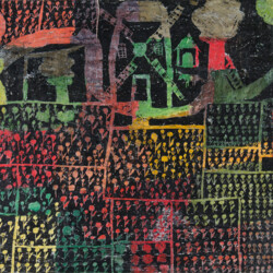 Wachskreide-Auskratztechnik: Blumenbeete