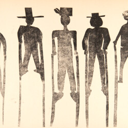 Kartondruck - Stelzenmänner