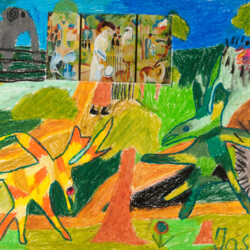 Macke: Weiterführung einer Kunstpostkarte