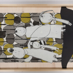 Familienbesuch im Eulengehege 2 Jasmin Omar Förderschule Pflugschule Bi Kl 4 Kreidezeichnung Collage, 70x100cm