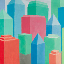 Perspektive mit 2 Fluchtpunkten: Hochhäuser