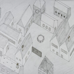 Grundriss-Schrägbild: Dorf